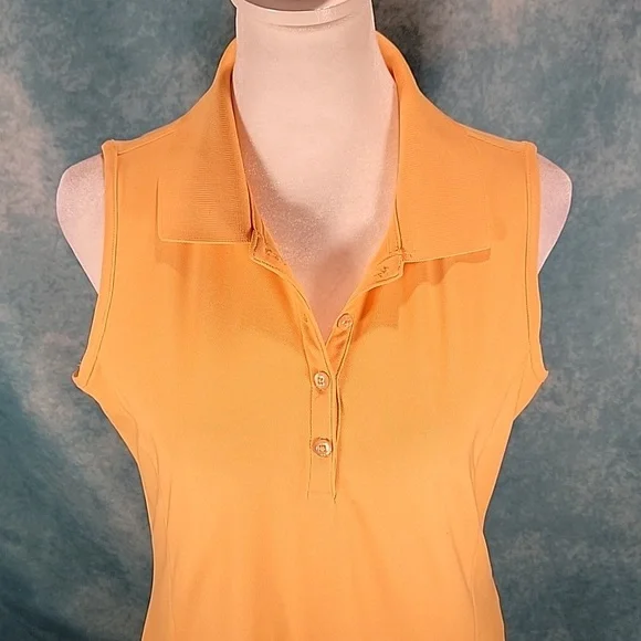 "Greg Norman Play Dry Golf Sleeveless Polo w/ Paneled Sides - Picture 7 of 7